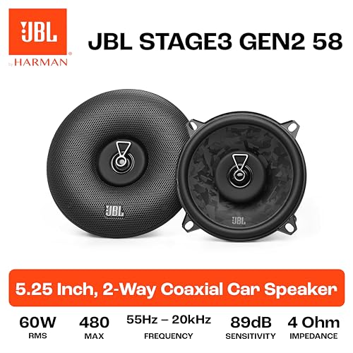 Image of JBL Stage3 Gen2 5.25 in / 13 cm 2-Way Coaxial Car Speakers