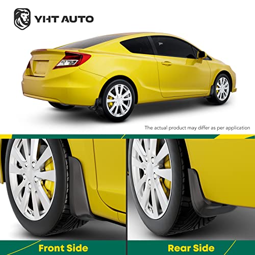 Image of YHTAUTO Set of 4 Mud Flaps Splash Guards Accessories Replacement for Audi A4 2009-2012 Sedan, Not Fit S-line & RS-line, Front and Rear LH RH, Black