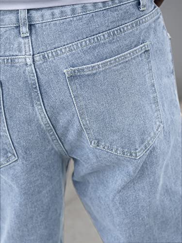 Image of AVANOVA Men's Slant Pocket Wide Leg Jeans - Casual Loose Fit Denim Pants, Cotton Blend Trousers with Slant Pockets for Daily & Streetwear (Jeans-139)