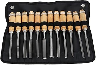 LeTkingok 12PCS Carving Chisel Set, Woodworking Professional Lathe Gouges Tools Carpentry Tools High Carbon Steel Carving Knife