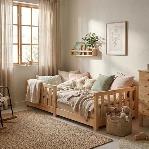 ecomi® Letto a terra per bambini 90 x 200 cm