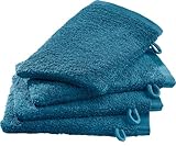 ERWIN MÜLLER WASCHHANDSCHUH-SET 4ER-PACK PETROL GRÖSSE 15X21 CM - LUDWIGSBURG - 100% BAUMWOLLE - KUSCHELWEICH, SAUGSTARK, VOLUMINÖS - PRAKTISCH DURCH SCHLAUFE (WEITERE FARBEN)