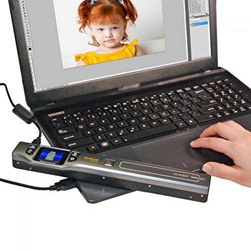Vupoint ST470 Magic Wand Portable Scanner w/Auto-Feed Docking Station (Red) (Renewed)