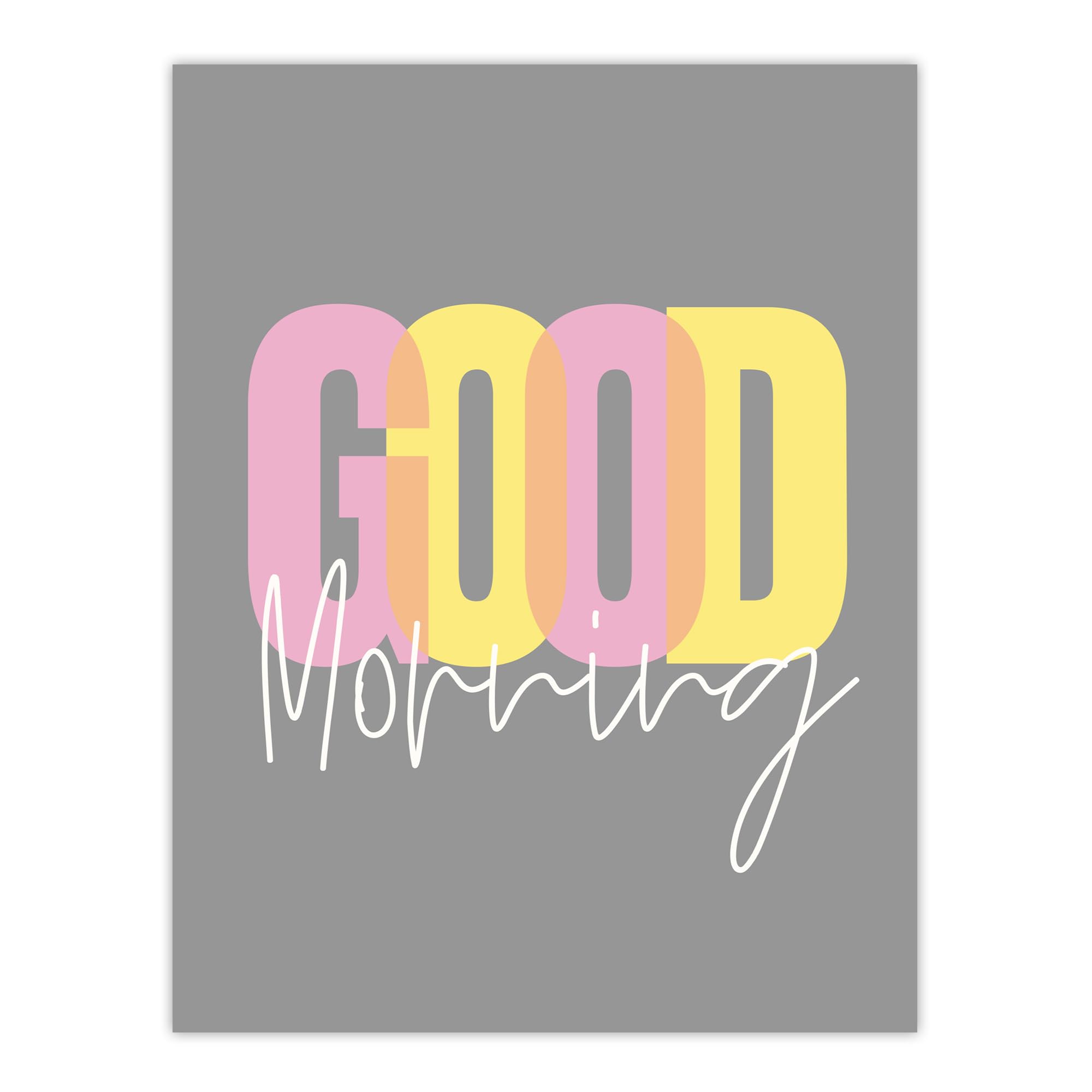 Wee Blue Coo Good Morning Quote Grey Bedroom Large Wall Art Poster Print Thick Paper 18X24 Inch