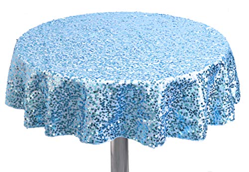 Christmas Concepts® Baby Blue Sequin ronde tafelkleed - 36 inch - Babyborrels, doopfeesten, 1e verjaardagsfeestjes - Feestdecoraties voor jongens