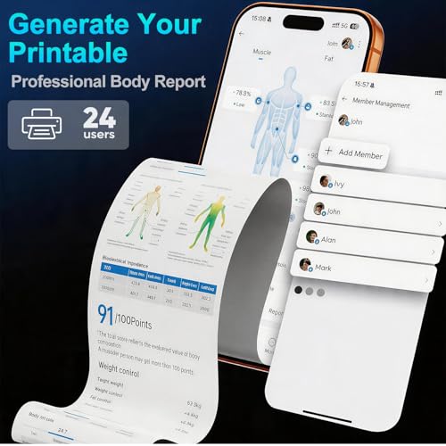 PGID Body Pod Scale, Smart Scale for Body Weight,8-Electrode Digital Bathroom Scale for Fat BMI Muscle Mass Bia Full Body Composition Analyzer 28 Measurements Accurate Weighing Machine 400lb — view 6