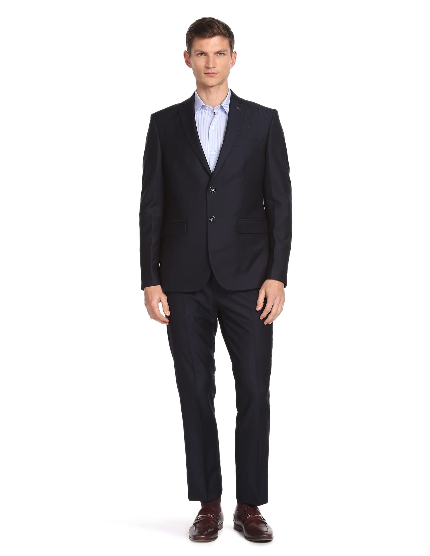 arrow Men's Rayon Notch Lapel Collar Dobby Two Piece Suit-picture-23