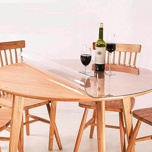 Protection table ronde PVC transparent 120cm imperméable - 4