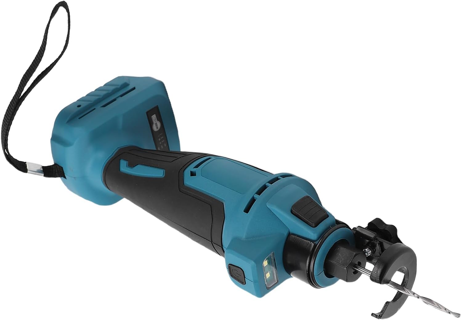 Qinlorgo Drywall Cutout Tool, 30000 RPM Brushless Motor 35mm Adjustable Depth 1/4 & 1/8in Chuck Rotary Saw with Non Tool Bit Change Built In LED Light Drywall Router for Wood