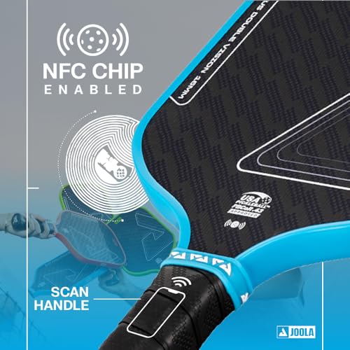 JOOLA SCORPEUS Double Vision 16mm Pickleball Paddle - Standard Shape - Aramid Surface for Softer Responsive Touch - SK Film for Reduce Vibration - USAP Approved - NFC Chip Enabled - Thumbnail 4