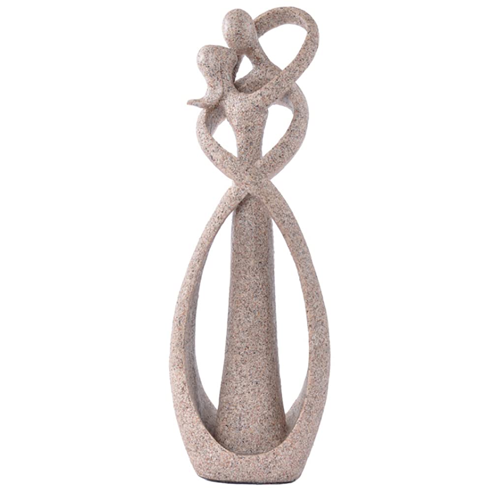 Ancllo Grey Kissing Lovers Statue Abstract Sculpture Resin Statues For Home Decor Modern Home Office Desktop Shelf Bookshelf Decor