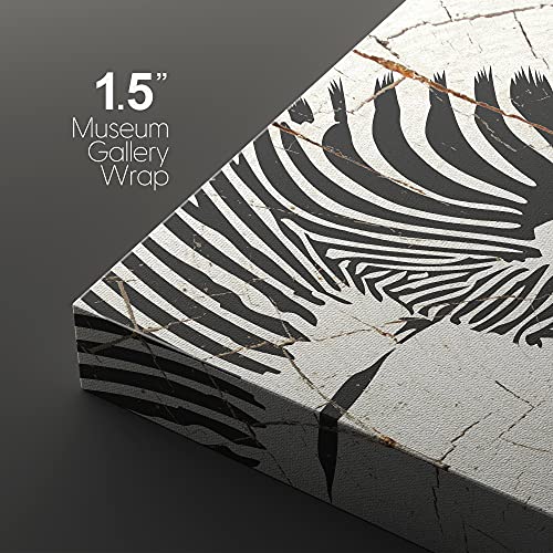 Wall26 Canvas Print Wall Art Set Zebra & Horse Silhouettes On Wood Grain Animals Wildlife Illustrations Minimalism Chic Relax/Calm Dark Duotone For Living Room, Bedroom, Office - 24"X24"X2 #TOP3