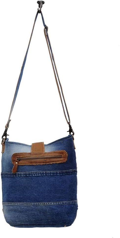 Myra Bag Western Leather Shoulder Bag for Women - Upcycled Canvas Crossbody Sofia Mia