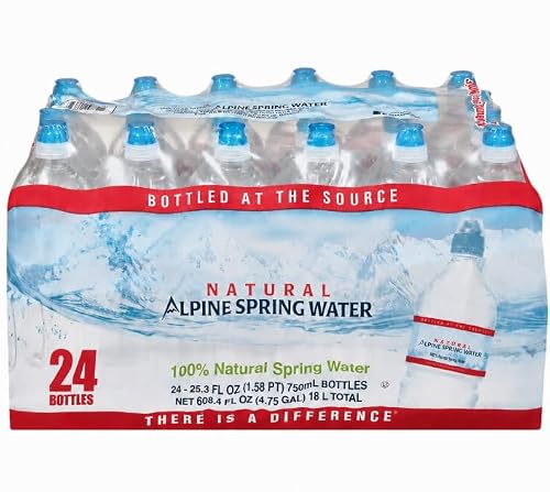 Alpine Spring Water, 750 ml Bottles, 24-Pack