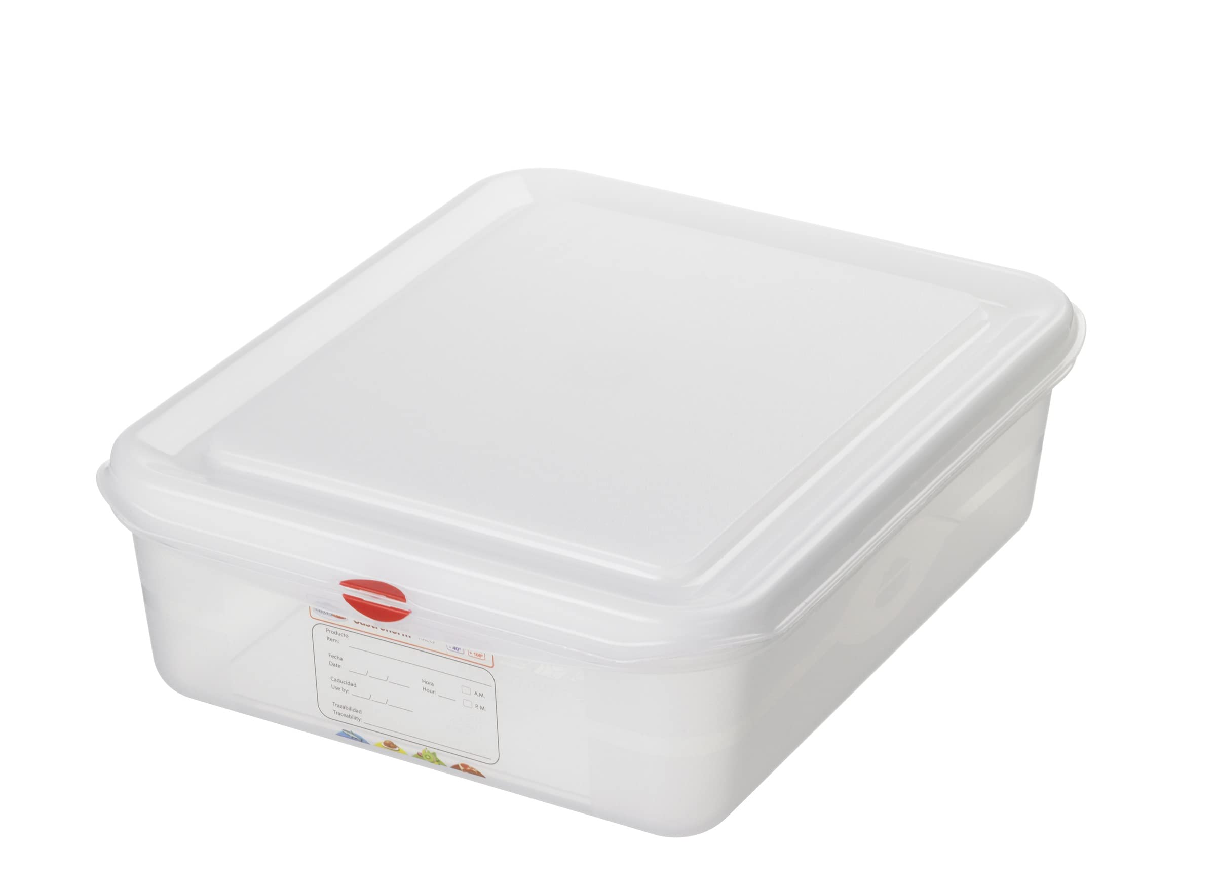 Sunware Gastronorm 1/2 - Contenedores de alimentos con tapa hermética, 6,5 litros, 325 x 265 x 100 mm, transparente