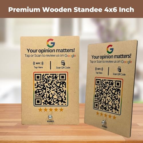 tinydabba Wooden Review NFC Standee with QR Code by tinydabba - 2