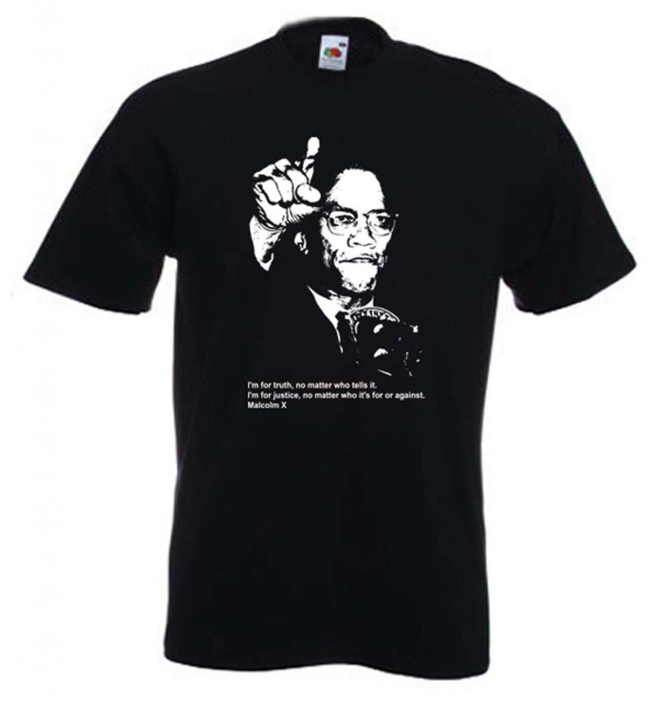 Malcolm X Men's T-Shirt (XL) Black
