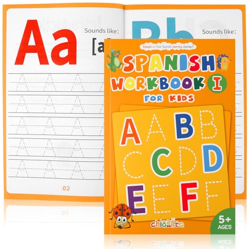 chiazllta The Spanish Workbook 1 Language Learning Fun and Easy Beginner's Guide to Learning Spanish Numbers Sentences for Kids Grades K-5 Ages 6-9 Homeschool Classroom Essentials