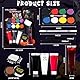 Halloween Schminke Set - Kunstblut Halloween Make Up Erwachsene Kinder, Narben Wunden Theaterschminke Vampir mit Blut+Face Paint(Schwarz, Weiß, Rot) + Narbenwachs+ Latexmilch+Palette mit 8 Farben