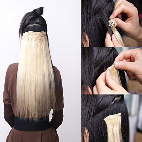 S-noilite 26 Inches(66cm) Long Straight Light Purple Full Head Hairpiece Clip in Hair Extensions 8 Piece 18 Clips Hairpiece Trendy Design - Thumbnail 2