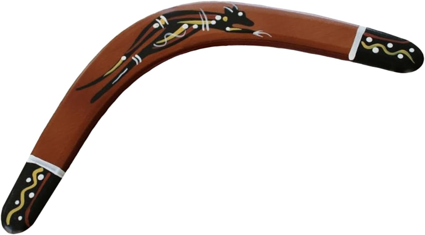 Hand Crafted and Hand Painted Australian Made 34cm (14in) Throwing Boomerang (Kangaroo)