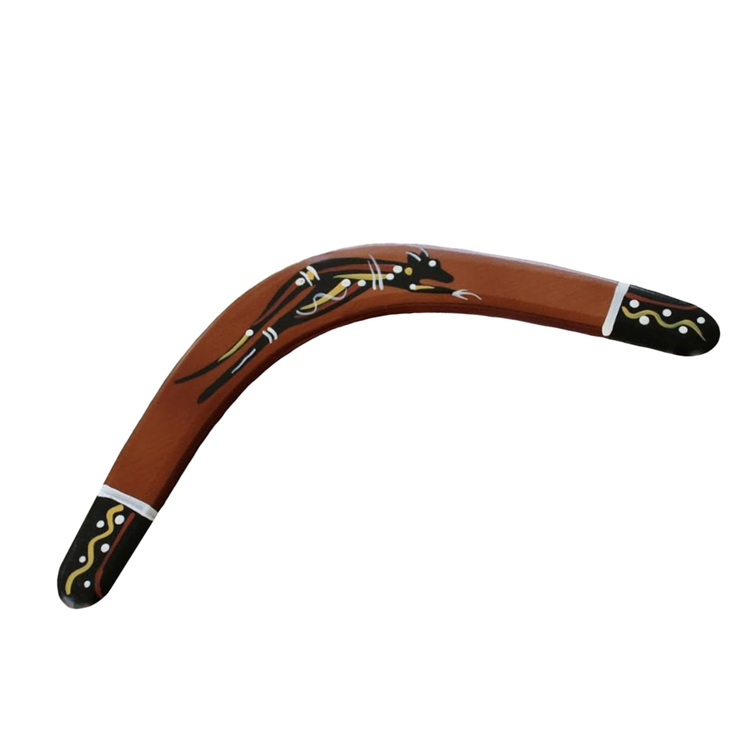 Boomerang Native Art Hand-Painted Boomerang – 34 cm, Kangaroo, Australian