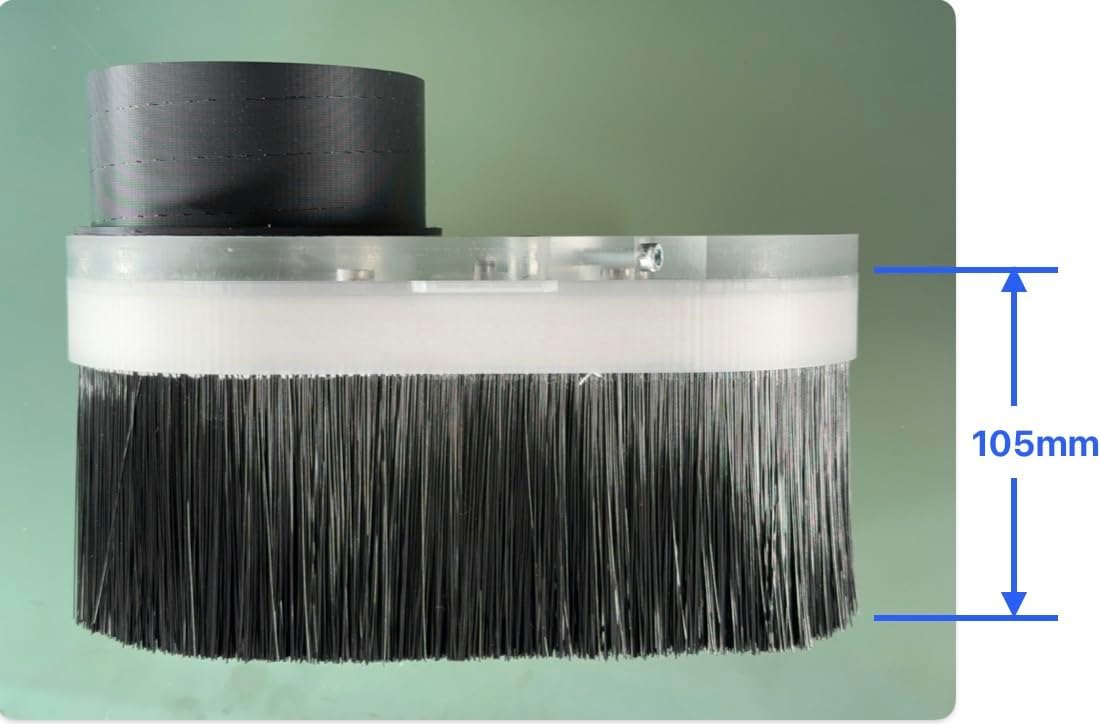Generic Dust Boot Dust Shoe for CNC milling machine Split Magnetic brush base - 4"" vacuum port. - 105mm brush bristles length (65mm rourter/spindle dia.)