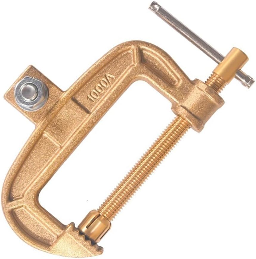 Welding Earth Clamp 1000A, Brass G-Shape Grounding C-Clamp for Stable Performance - for Ideal for Steel Structures, Shipbuilding & Manufacturing Use