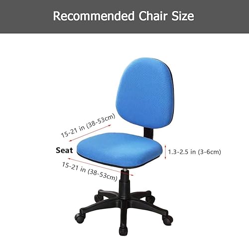 Miniatura 5 de Funda para silla de oficina de jacquard elástico, extraíble y lavable, funda de asiento giratoria para silla de escritorio, color negro