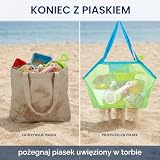 2 siatkowe torby plażowe, torba na zabawki wielokrotnego użytku i składana dla dzieci, na plażę, piknik, basen i ubrania, idealna na rodzinne wakacje, duże i małe, zielone