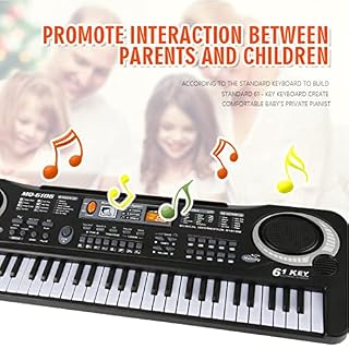 DUTTY Clavier électronique pour enfants Clavier électronique multifonction 61 touches avec microphone, sur mesure pour les bébés, avec microphone cadeau d’anniversaire pour enfants piano multifonction - Les Beatles, Paul McCartney, John Lennon, RIngo Starr, George Harrison DUTTY Clavier électronique pour enfants Clavier électronique multifonction 61 touches avec microphone, sur mesure pour les bébés, avec microphone cadeau d'anniversaire pour enfants piano multifonction – Image 2
