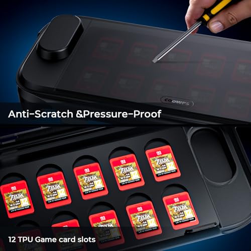 Image of COOWPS P3 for Nintendo Switch 2 Case with Flip Stand, Military-Grade Protection, Comfortable Ergonomic Grip, Dock Friendly Accessories, Full Protection Front Cover with 12 Game Card Slots