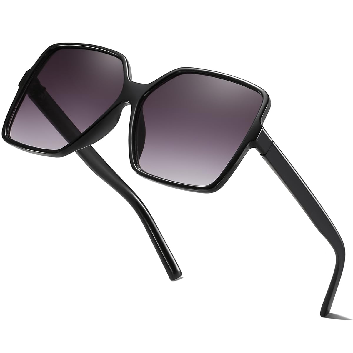 Women's Chic Square Oversized Sunglasses Big Large Wide Fashion Shades for  Women Men 100% UV Protection