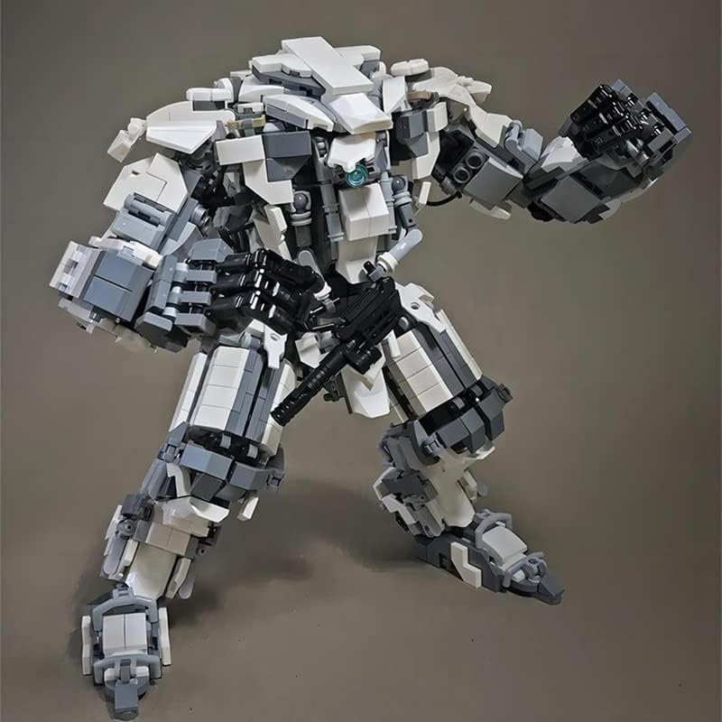 Mecha Robot Building Model Kit, MOC Combat Humanoid Armed Mechanical Armor Building Bricks Set, Action Figures Model (Compatible with Lego), Adult Game Fans Collect Gifts (1603 Pieces)
