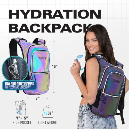 Image of Sojourner Hydration Pack, Hydration Backpack - Water Backpack with 2l Hydration Bladder, Festival Essential - Rave Hydration Pack Hydropack Hydro for Hiking, Running, Biking, Festival Gear