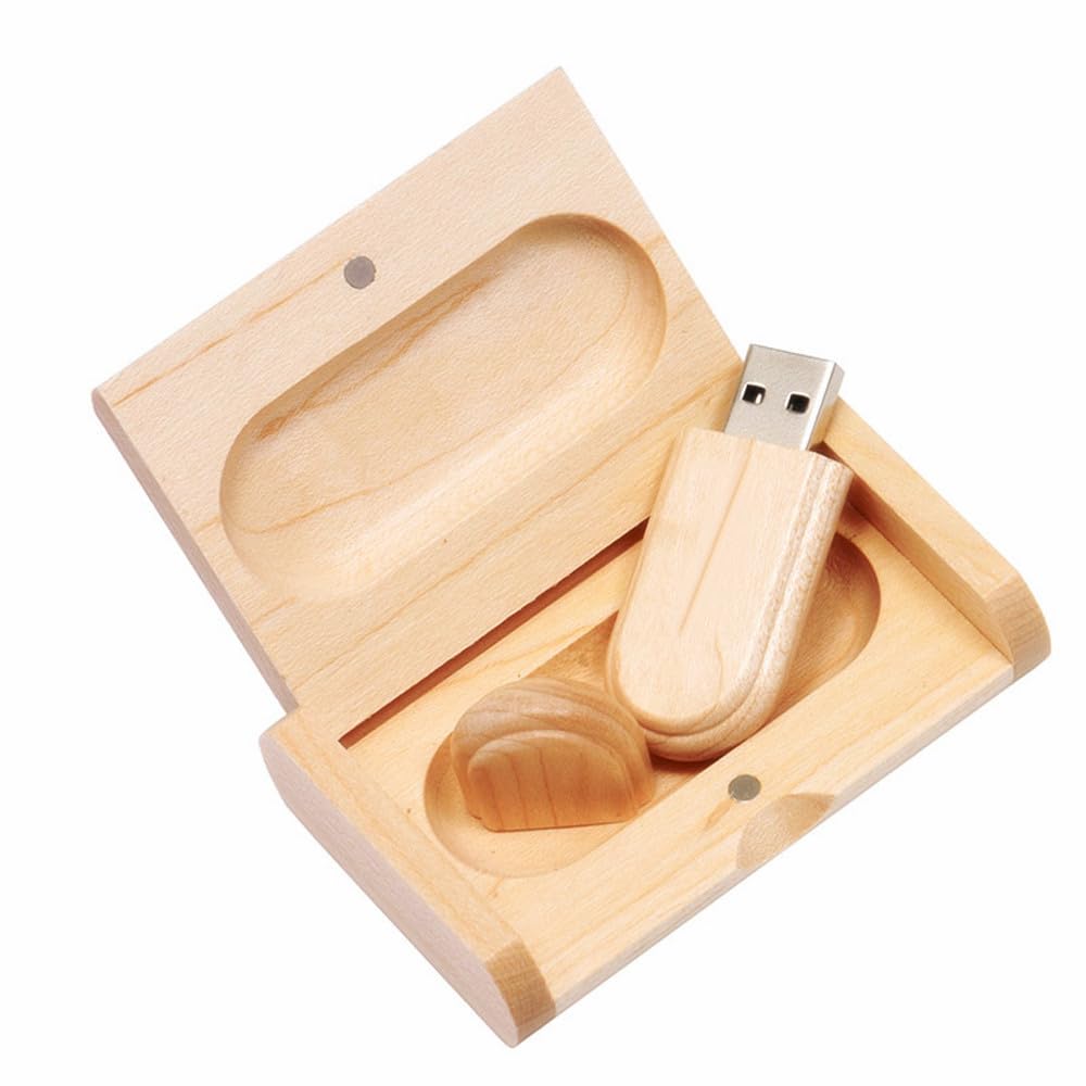 5 PZ Chiavette USB Flash Drive in Legno USB Memory Stick Pen Drive con Scatola di Legno (Legno d'Acero, 3.0 8GB)