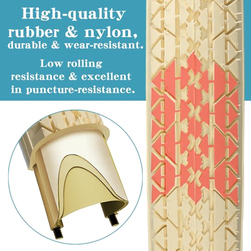 SIMEIQI 26x2.125 Cream Wall Tires
