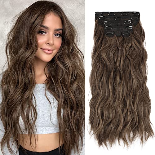 NAYOO Clip in Hair Extensions for Women 20 Inch Long Wavy curly