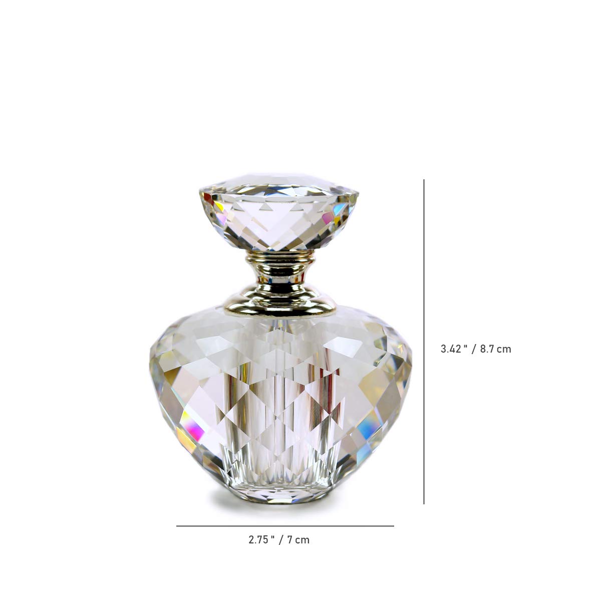 KECHU Parfümflasche, extrem transparent, leer, nachfüllbar, Glas, 12 ml