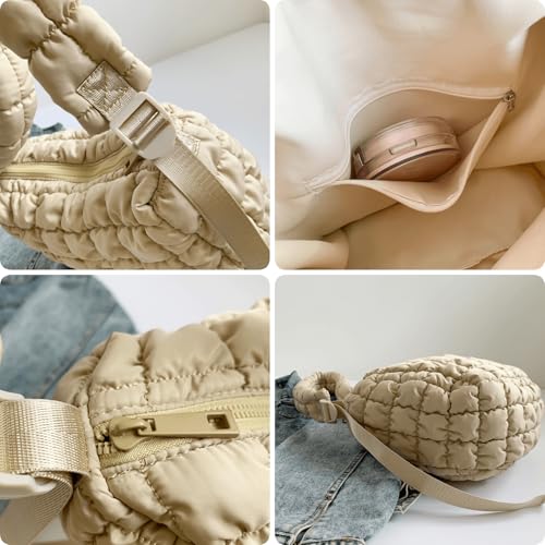 Bolso de hombro acolchado de nylon con correa ajustable miniatura 6
