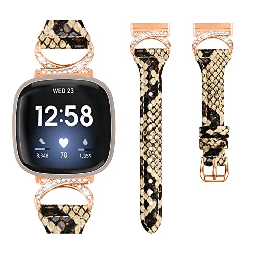 Gimuk Leather Strap Compatible with Fitbit Versa 4/Sense 2 - Image 2