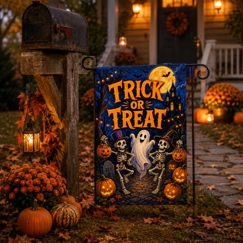 Halloween Ghost Garden Flag 12x18 Inch, Double Sided Yard Decor for Outside - image 6