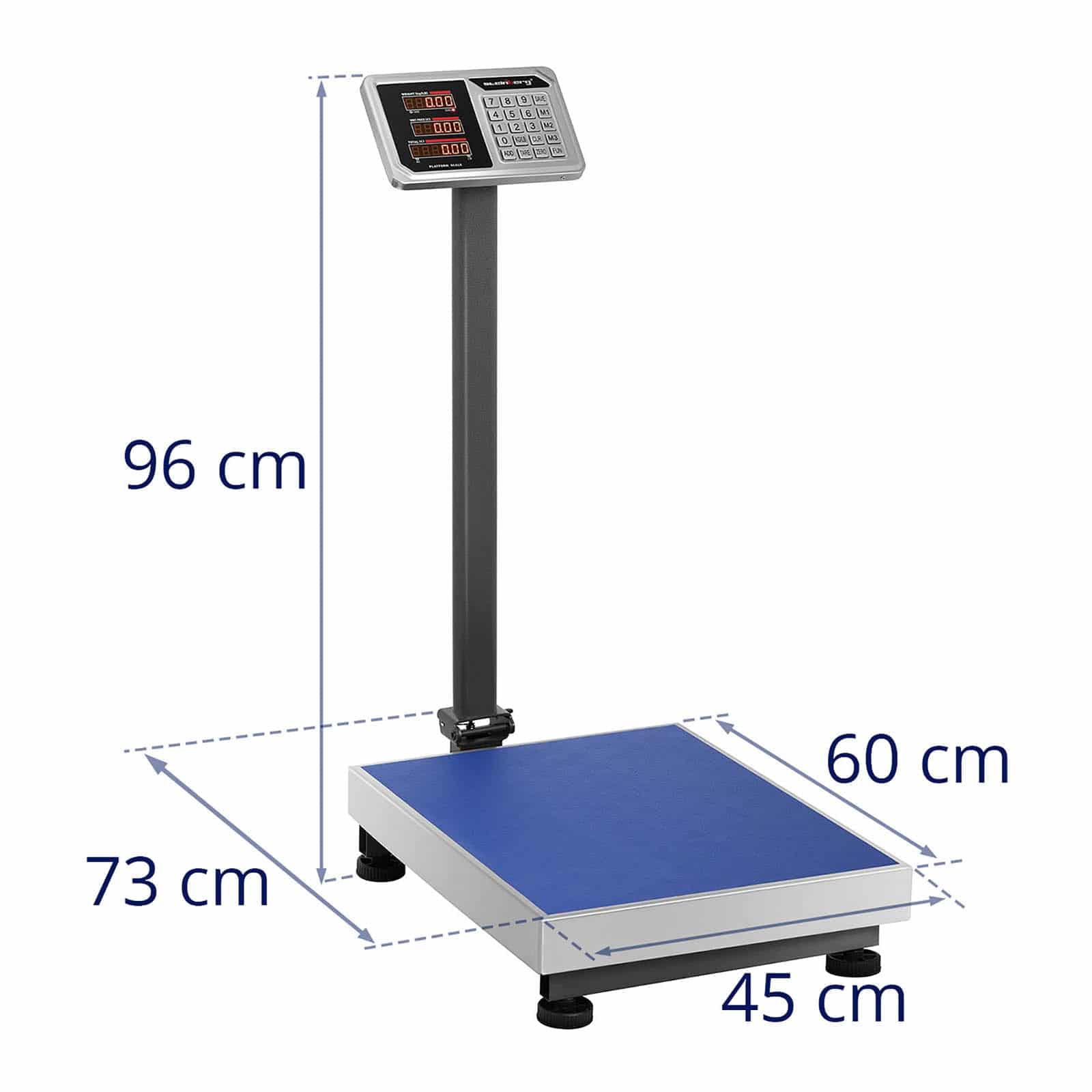 Steinberg Systems Báscula De Plataforma Balanza SBS-PF-150/20 (Plegable y móvil, Rango de pesaje 150 kg / 20 g, Superficie de pesaje 60 x 45 cm)