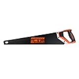 JORGENSEN 20 Inch Black Coated Pro Hand Saw, 11 TPI Fine-Cut Ergonomic Non-Slip Aluminum Ultrasonic Welding Handle for Sawing, Trimming, Gardening, Woodworking, Drywall, Plastic Pipes