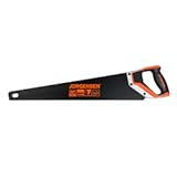 JORGENSEN 20 Inch Black Coated Pro Hand Saw&comma; 11 TPI Fine-Cut Ergonomic Non-Slip Aluminum Ultrasonic Welding Handle for Sawing&comma; Trimming&comma; Gardening&comma; Woodworking&comma; Drywall&comma; Plastic Pipes