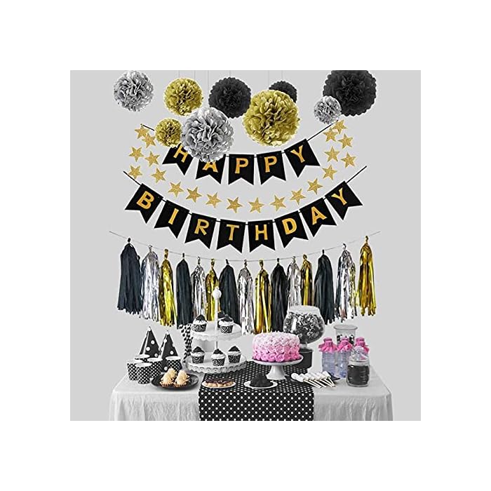 Buy HIGHLAND Black and Gold Birthday Decorations Birthday decoration