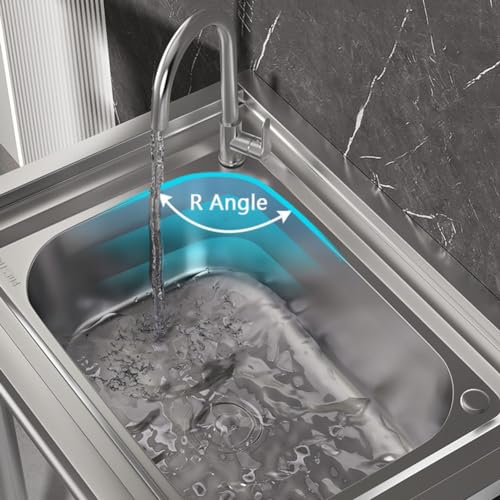 Ensemble d'évier utilitaire en acier inoxydable avec grand bac de lavage - 4