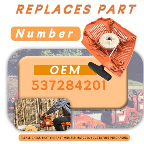 455 Recoil Starter Assembly & Repair Kit for Husqvarna 455 Rancher 460 461 Chainsaws, Includes Recoil Pulley Spring Set, Hand Grip, Rope, 537284201 Replacement by Adorih - Used condition - Image 2