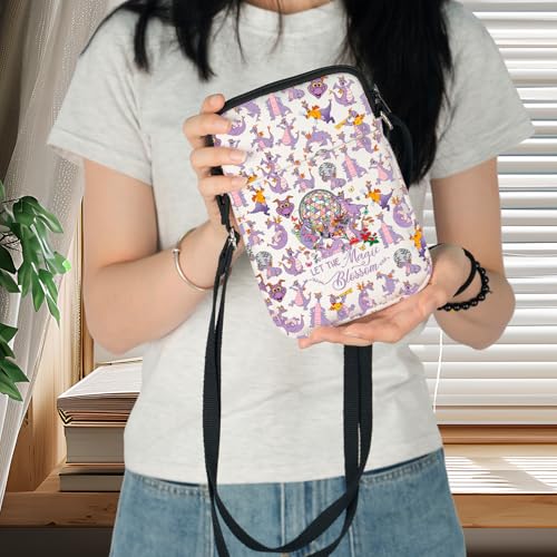 Image of WZMPA Dragon Crossbody Bag Purple Dragon Gift Dragons Shoulder Bag Cartoon Merchandise
