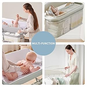 Sweebyportablebabychangingtablefoldablechangingtabledresserchangingstationforinfantwaterproofdiaperchangingtablepadtoppermobilenurseryorganizerfornewbornessentialsgrey  Urban Country Home Decor Sweeby portable baby changing table foldable changing table dresser changing station for infant waterproof diaper changing table pad topper mobile nursery organizer for newborn essentials grey  urban country home decor